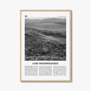 Lake Winnipesaukee Print Black and White, Lake Winnipesaukee Wall Art, Lake Winnipesaukee Poster, Lake Winnipesaukee Photo, New Hampshire