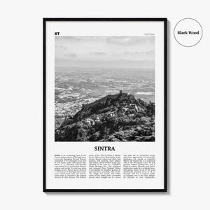 Impressão de pôster de Sintra em preto e branco, foto do Castelo dos Mouros, arte de parede de Portugal imagem 7