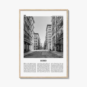 SoHo Print Schwarzweiß New York City Nr. 2, Soho Wandkunst, Soho Poster, Soho Foto, Soho Wanddekor, Manhattan, USA, Vereinigte Staaten