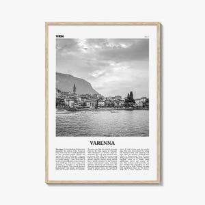 Varenna Print Black and White, Varenna Wall Art, Varenna Poster, Varenna Photo, Varenna Wall Décor, Varenna Map, Italy