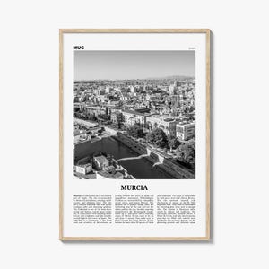 Murcia Poster Schwarzweiß, Murcia Wandkunst, Murcia Poster, Murcia Foto, Murcia Wanddekor, Spanien, España