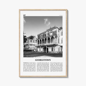 Impressão de Georgetown Guiana em preto e branco, Arte de parede de Georgetown, Pôster de Georgetown, Foto de Georgetown, Decoração de parede de Georgetown, Mapa de Georgetown
