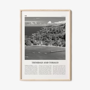 Trinidad and Tobago Print Black and White No 2, Trinidad and Tobago Wall Art, Trinidad and Tobago Poster, Port of Spain, Caribbean