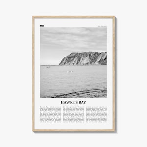 Hawkes Bay Print Black and White, Hawkes Bay Wall Art, Hawkes Bay Poster, Hawkes Bay Photo, Hawkes Bay Map, Hawkes Bay Decor, New Zealand