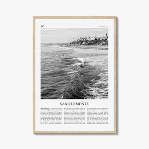San Clemente Print Black and White No 2, San Clemente Wall Art, San Clemente Poster, San Clemente, California, USA, United States