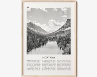 Montana Print Black and White No 1, Montana Wall Art, Montana Poster, Montana Photo, Montana Wall Decor, USA, United States, America