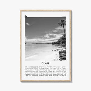 Guam Print Black and White, Guam Wall Art, Guam Poster, Guam Photo, Guam Wall Decor, Country Art Print, Guåhån, Dededo, Hagåtña, Oceania