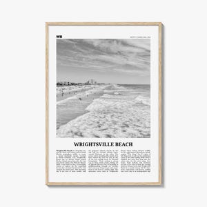 Wrightsville Beach Print Black and White No 1, Wrightsville Beach Wall Art, Wrightsville Beach Poster, Wrightsville, North Carolina, USA