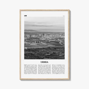 Urmia County Druck schwarz weiß, Urmia Region Wandkunst, Urmia Region Poster, Urmia Region Foto, Urmia Region Dekor, Region Karte