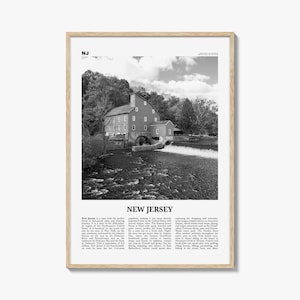 New Jersey Print Black and White No 5, New Jersey Wall Art, New Jersey Poster, New Jersey Photo, New Jersey Wall Décor, New Jersey Map