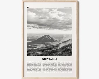 Nicaragua Print Black and White, Nicaragua Wall Art, Nicaragua Poster, Nicaragua Photo, Nicaragua Wall Decor, Managua, Central America