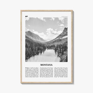 Impresión de Montana en blanco y negro n.° 1, arte mural de Montana, póster de Montana, foto de Montana, decoración de pared de Montana, EE. UU., Estados Unidos, América