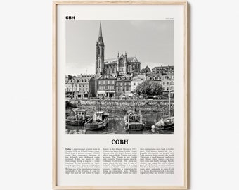 Cobh Print Black and White No 1, Cobh Wall Art, Cobh Poster, Cobh Photo, Cobh Wall Décor, Cóbh, Ireland, County Cork