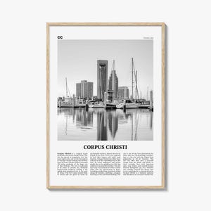 Corpus Christi Print Black and White, Corpus Christi Wall Art, Corpus Christi Poster, Corpus Christi Photo, Corpus Christi, Texas, USA