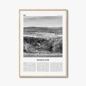 Maryland Print schwarz weiß Nr. 2, Maryland Wandkunst, Maryland Poster, Maryland Foto, Maryland Wanddekor, Maryland Karte