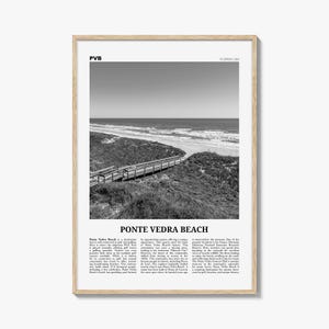 Ponte Vedra Beach print zwart-wit, Ponte Vedra Beach muurkunst, Ponte Vedra Beach poster, Ponte Vedra Beach foto, Florida, VS