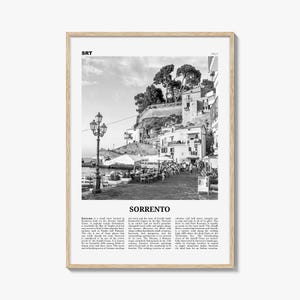 Sorrento Poster Schwarzweiß Italien, Sorrento Wandkunst, Sorrento Poster, Sorrento Foto, Sorrento, Italia, Neapel, Kampanien, Amalfiküste