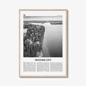 Traverse City Print Black and White, Traverse City Wall Art, Traverse City Poster, Traverse City Photo, Traverse Wall Décor, Michigan, USA
