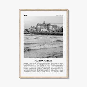 Narragansett Print Black and White No 2, Narragansett Wall Art, Narragansett Poster, Narragansett Photo, Narragansett Décor, Rhode Island