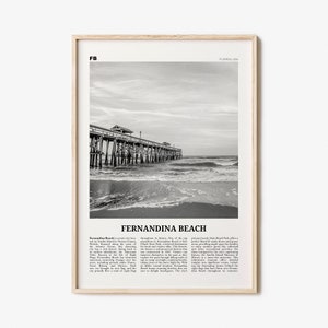 Fernandina Beach Print Black and White, Fernandina Beach Wall Art, Fernandina Beach Poster, Fernandina Beach Photo, Florida, USA