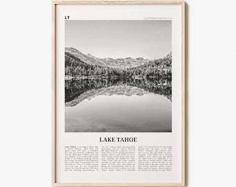 Lake Tahoe Print Black and White No 1, Lake Tahoe Wall Art, Lake Tahoe Poster, Lake Tahoe Photo, California, USA, United States, America