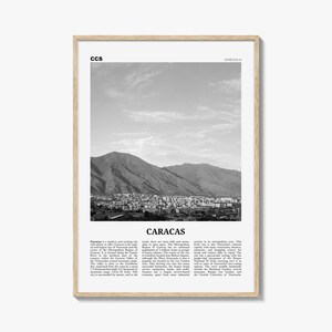 Impressão de Caracas em preto e branco nº 4, arte de parede de Caracas, pôster de Caracas, foto de Caracas, decoração de parede de Caracas, mapa de Caracas, Venezuela