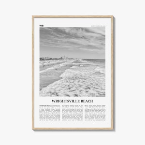 Wrightsville Beach Print Black and White No 1, Wrightsville Beach Wall Art, Wrightsville Beach Poster, Wrightsville, North Carolina, USA
