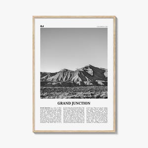 Grand Junction Print Schwarz weiß, Grand Junction Wandkunst, Grand Junction Poster, Grand Junction Foto, Grand Junction Karte, Colorado