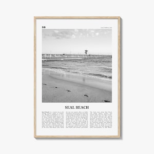 Seal Beach Print Black and White No 1, Seal Beach Wall Art, Seal Beach Poster, Seal Beach Photo, Seal Beach Wall Décor, California, USA