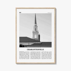 Charlottesville print zwart-wit nr. 1, Charlottesville kunst aan de muur, Charlottesville poster, Charlottesville foto, Charlottesville