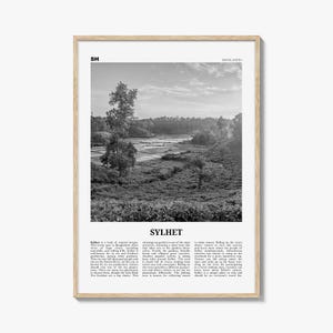 Sylhet Print Schwarzweiß, Sylhet Wandkunst, Sylhet Poster, Sylhet Foto, Sylhet Wanddekor, Sylhet Karte, Bangladesch