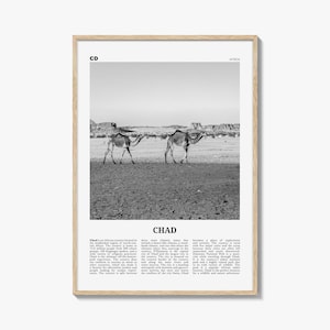 Chad Print Black and White, Chad Wall Art, Chad Poster, Chad Photo, Chad Wall Decor, Country Art Print, Africa