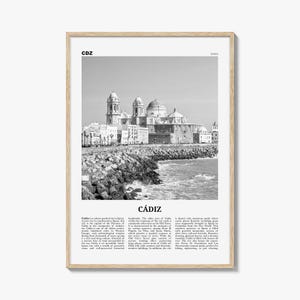 Cadiz Print Schwarzweiß, Cádiz Wandkunst, Cádiz Poster, Cádiz Foto, Cádiz Wanddekor, Stadtkunstdruck, Andalusien, Spanien, España, Europa