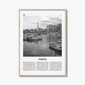 Tartus Print Black and White, Tartus Wall Art, Tartus Poster, Tartus Photo, Tartus Wall Décor, Tartus Map, Syria