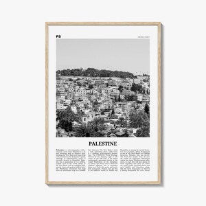 Stampa Palestina in bianco e nero n. 1, Arte della parete della Palestina, Poster della Palestina, Foto della Palestina, دولة فلسطين Gerusalemme, Gaza, Medio Oriente