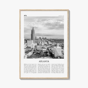 Atlanta Print Black and White No 2, Atlanta Wall Art, Atlanta Poster, Atlanta Photo, Atlanta, Georgia, USA, United States, North America