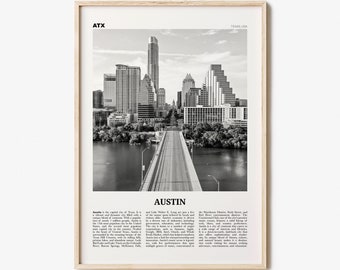 Austin Print Black and White No 1, Austin Wall Art, Austin Poster, Austin Photo, Austin Decor, Texas, USA, United States, North America