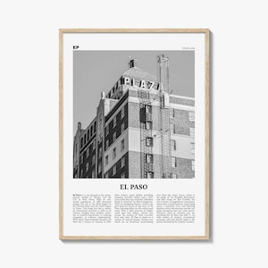 El Paso Print Black and White No 3, El Paso Wall Art, El Paso Poster, El Paso Photo, El Paso Wall Décor, Texas, USA, United States