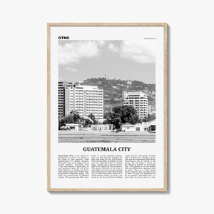 Guatemala City Print Black and White, Guatemala City Wall Art, Guatemala City Poster, Guatemala City Photo, Guatemala City Wall Décor