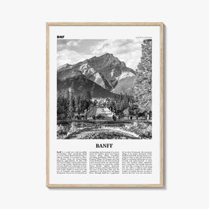 Banff Druck Schwarzweiß Nr. 2, Banff Wandkunst, Banff Poster, Banff Foto, Banff Dekor, Alberta, Kanada, Jasper, Kanadische Rockies