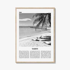 Tahiti Print Black and White, Tahiti Wall Art, Tahiti Poster, Tahiti Photo, Tahiti Decor, French Polynesia, Otaheite, Moorea, Oceania