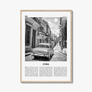 Stampa Cuba in bianco e nero n. 1, arte murale cubana, poster cubano, foto cubana, decorazione murale cubana, stampa artistica country, Avana, cubano, caraibico
