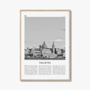 Valletta Print Black and White, Valletta Wall Art, Valletta Poster, Valletta Photo, Valletta Wall Décor, Malta, il-Belt