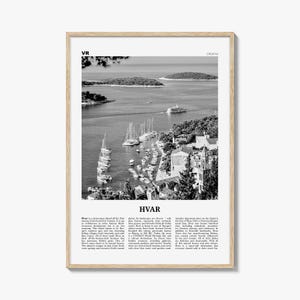 Hvar Print Schwarzweiß, Hvar Wand Kunst, Hvar Poster, Hvar Foto, Hvar Wanddekor, Split Dalmatien, Hrvatska, Kroatien