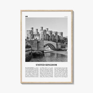 United Kingdom Poster Schwarz und Weiß Nr. 2, United Kingdom Wall Art, United Kingdom Poster, UK, Großbritannien, England, Irland, Schottland