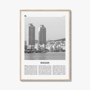 Dalian Print Black and White, Dalian Wall Art, Dalian Poster, Dalian Photo, Dalian Wall Décor, Dalian Map, China