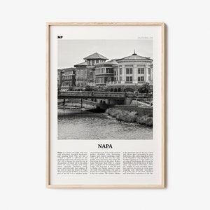 Napa Print Black and White, Napa Wall Art, Napa Poster, Napa Photo, Napa Wall Décor, California, USA, United States