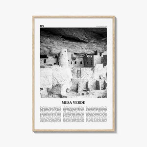 Impression du parc national de Mesa Verde en noir et blanc, art mural Mesa Verde, affiche Mesa Verde, photo Mesa Verde, décoration murale Mesa Verde, Colorado
