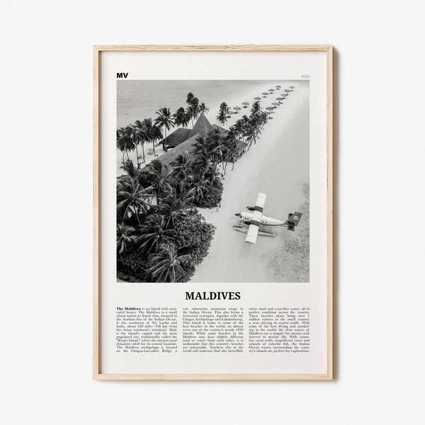 Maldives Print Black and White No 3, Maldives Wall Art, Maldives Poster, Maldives Photo, Maldives Wall Decor, Country Art Print, Malé Addu