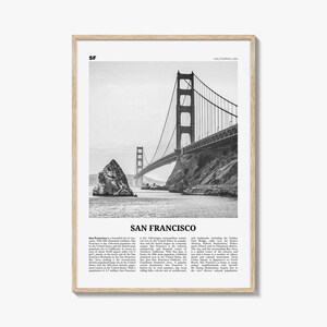San Francisco Print Schwarz und Weiß Nr. 1, San Francisco Wandkunst, San Francisco Poster, San Francisco Foto, Golden Gate Bridge Kalifornien